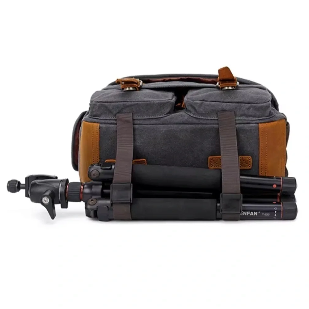Brand New Retro Camera Bag Photography Canvas Shoulder Sling Case Vintage Gray
